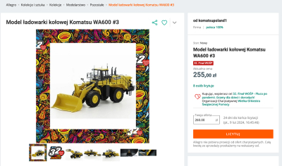 Komatsu Poland gra z WOŚP